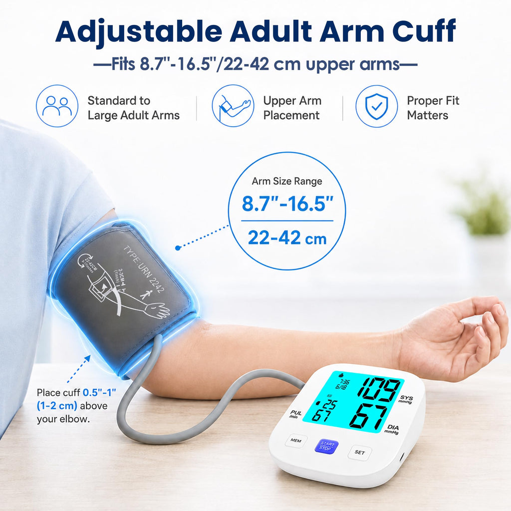 Upper Arm Blood Pressure Monitor with 8.7"-16.5" Cuff H757