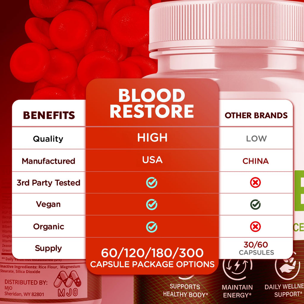 3 Pack Blood Restore Capsules 180 Capsules Y105