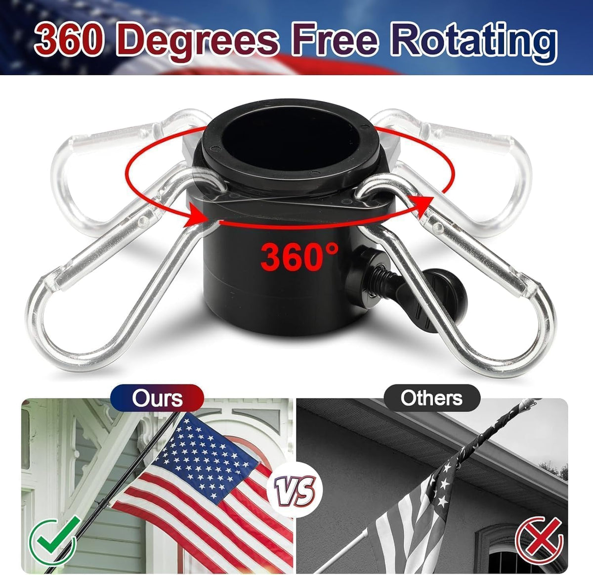 Black 5ft Tangle Free Metal Flag Pole W672716