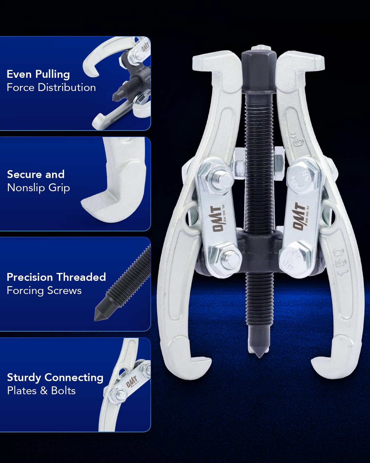 3" 4" 6" 8" 3 Jaw Gear Puller Set with Reversible Jaws D84854