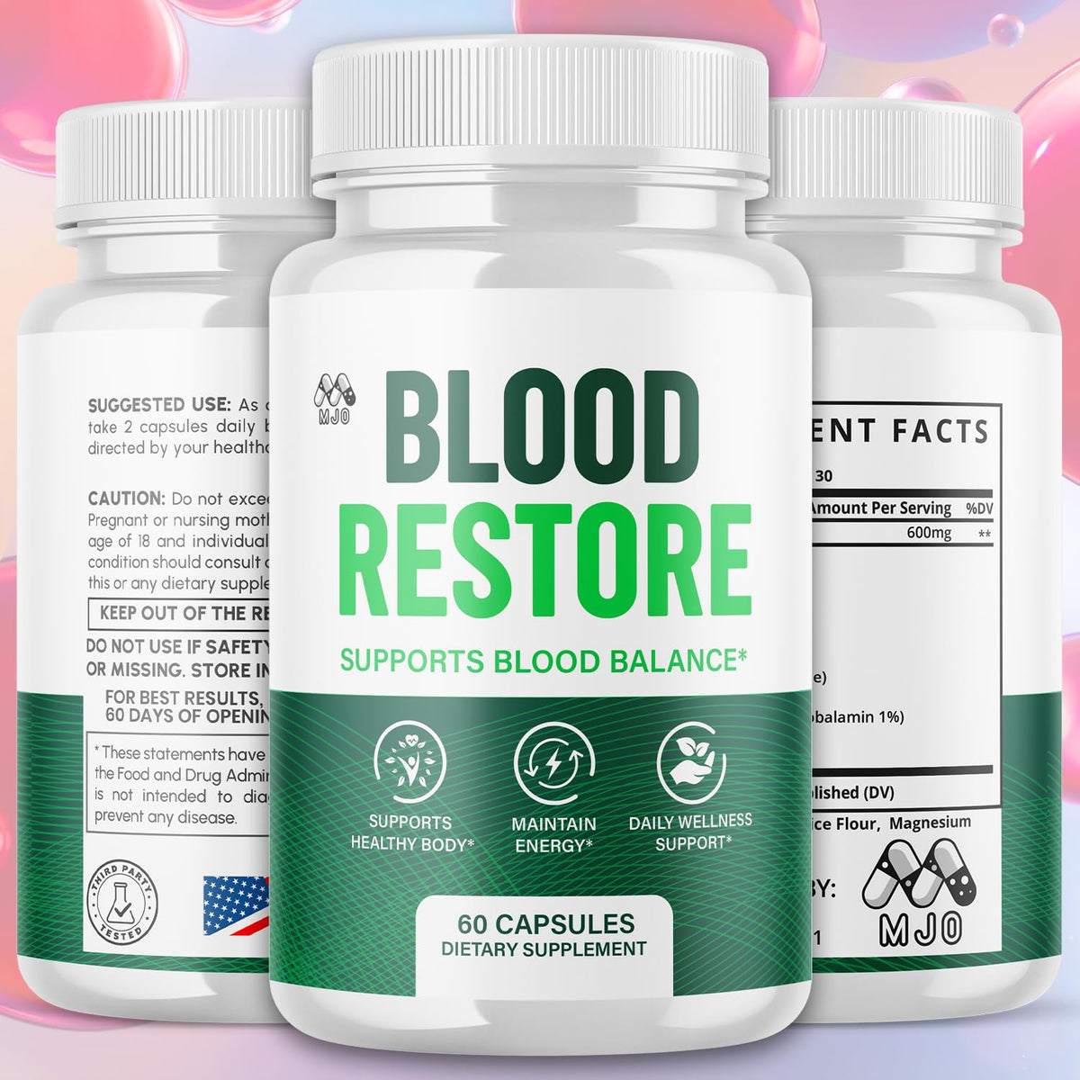 3 Pack Blood Restore Capsules 180 Capsules Y105