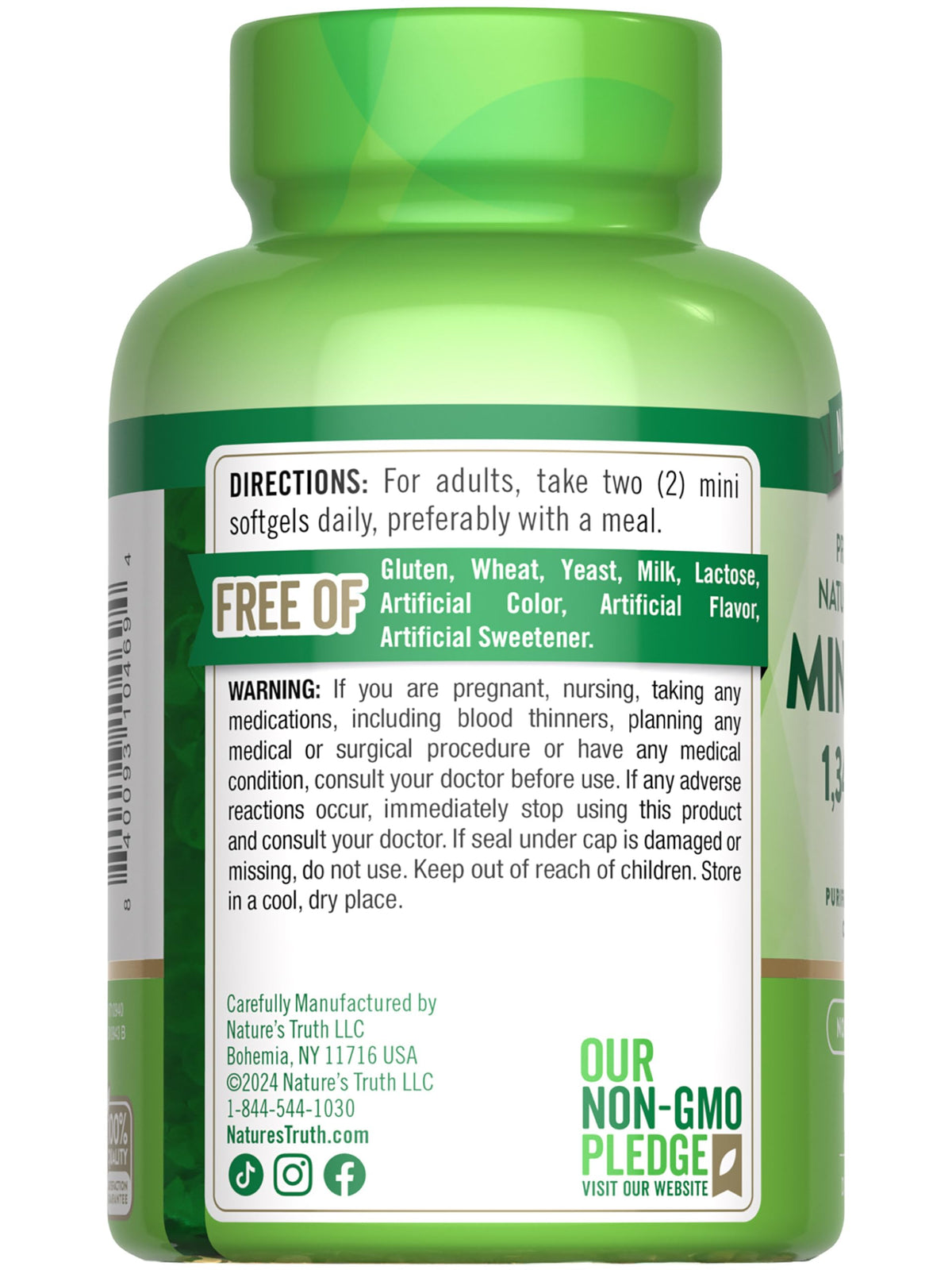 Fish Oil Omega 3 1340 mg 100 Softgels Y7971