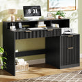 Black Computer Desk with Drawers N83373