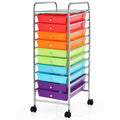 10 Drawer Rolling Storage Cart with Metal Frame O884