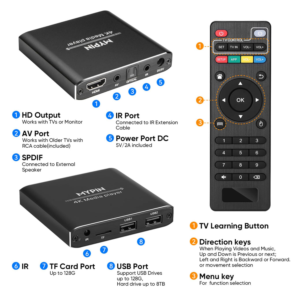4K Media Player with Remote Control M403