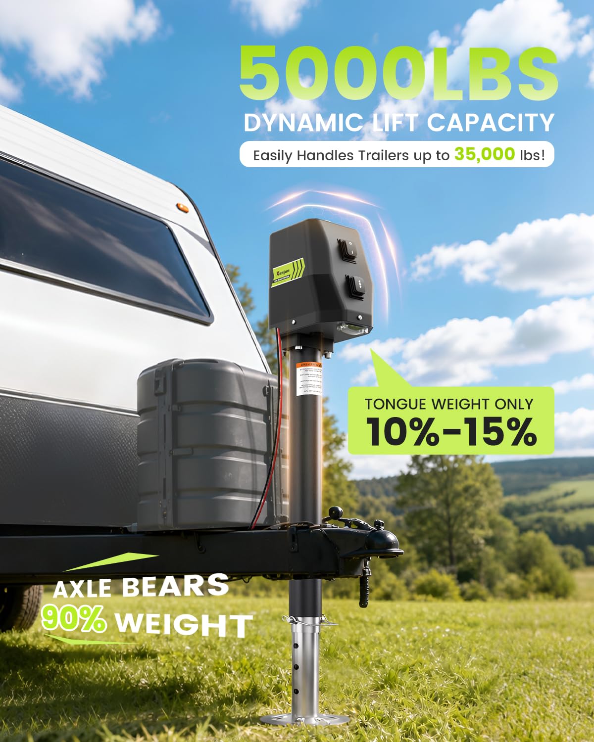 Electric Trailer Jack 12V DC 5000 lbs X5422