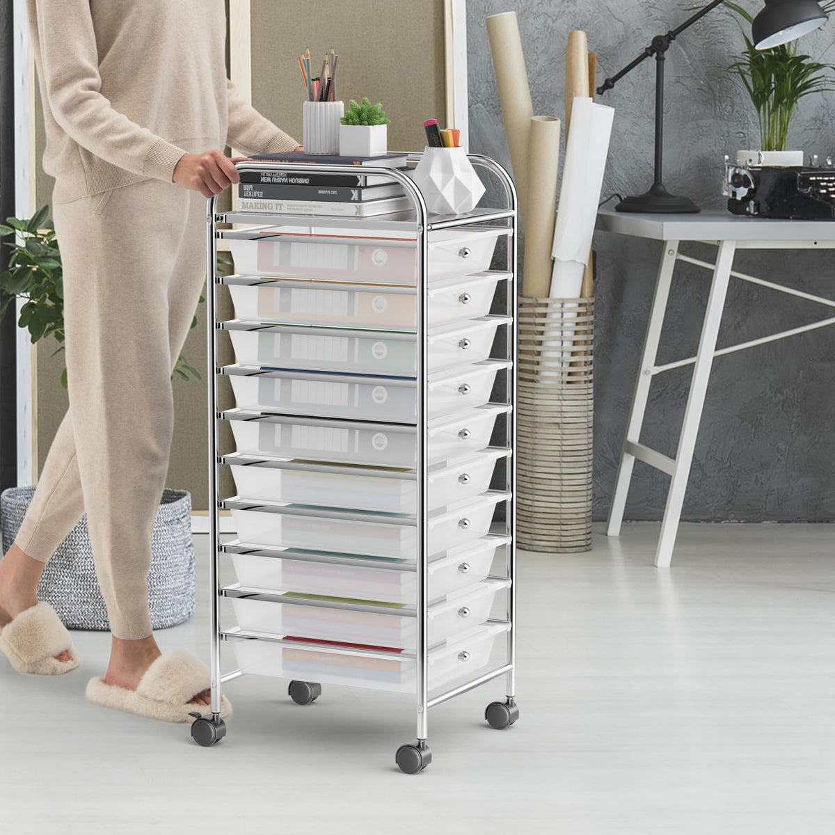10 Drawers Rolling Storage Cart M21025