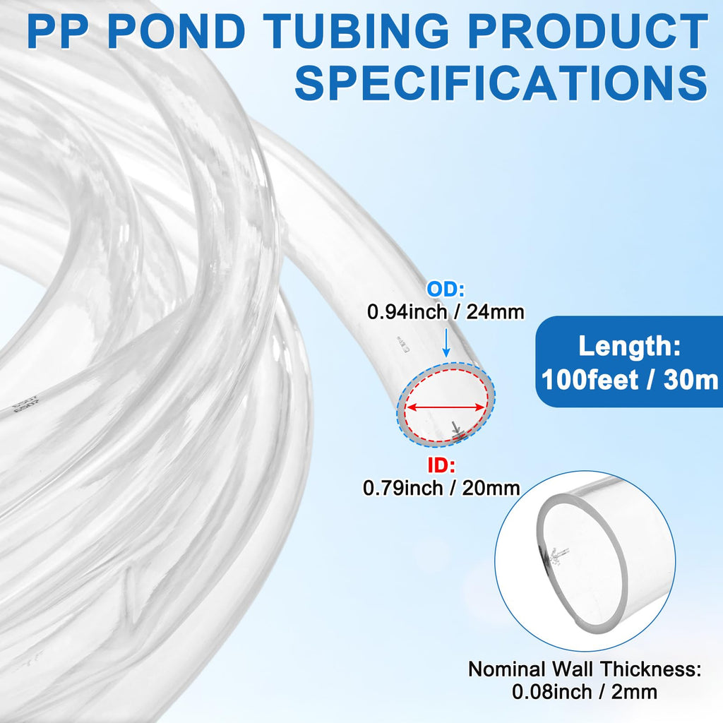 Clear 3/4" ID x 1" OD 100ft Flexible Vinyl Tubing L1529