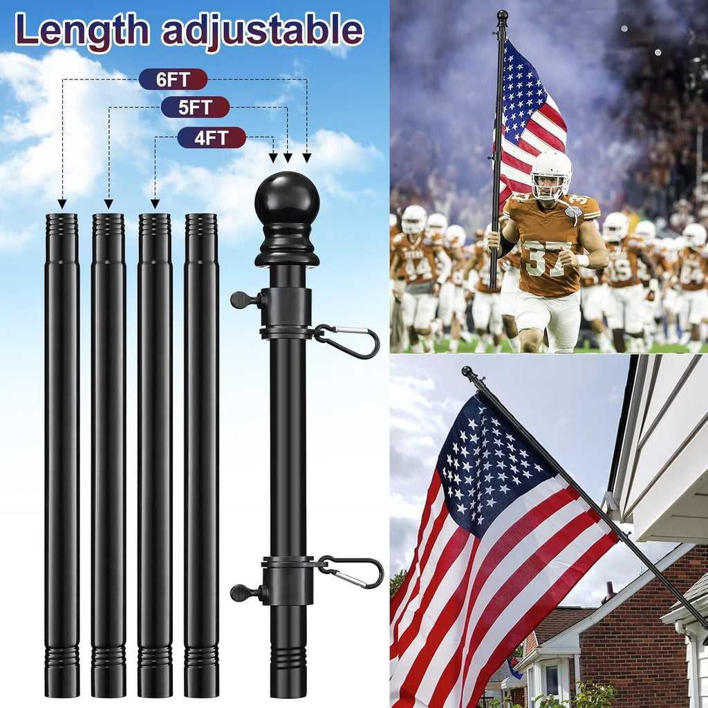 Black 5ft Tangle Free Metal Flag Pole W672716