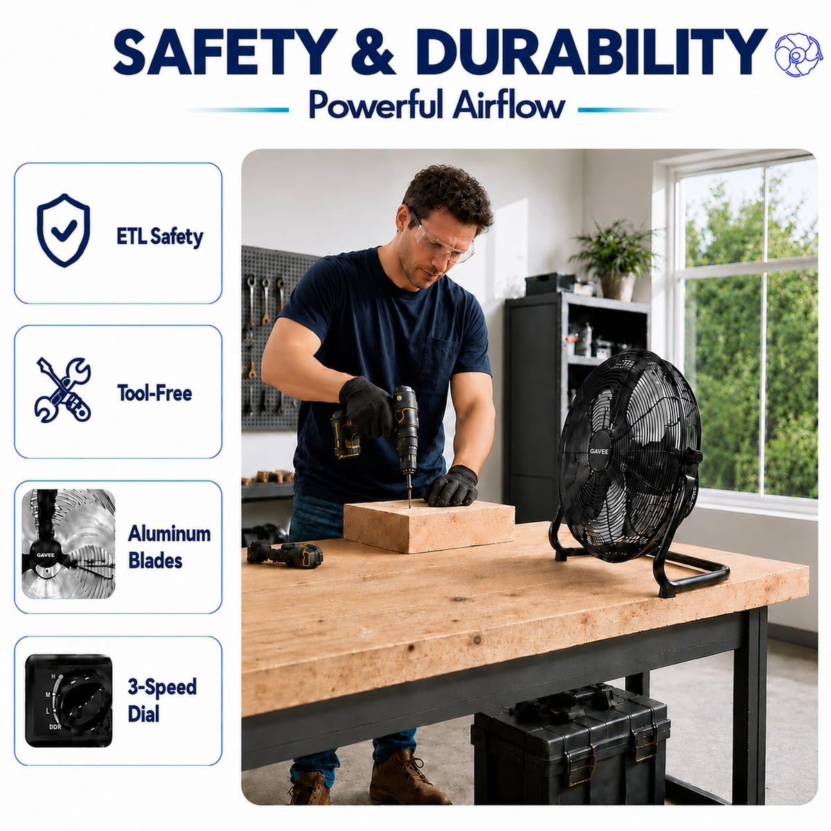 20'' High Velocity Industrial Floor & Wall Mount Fan B24483