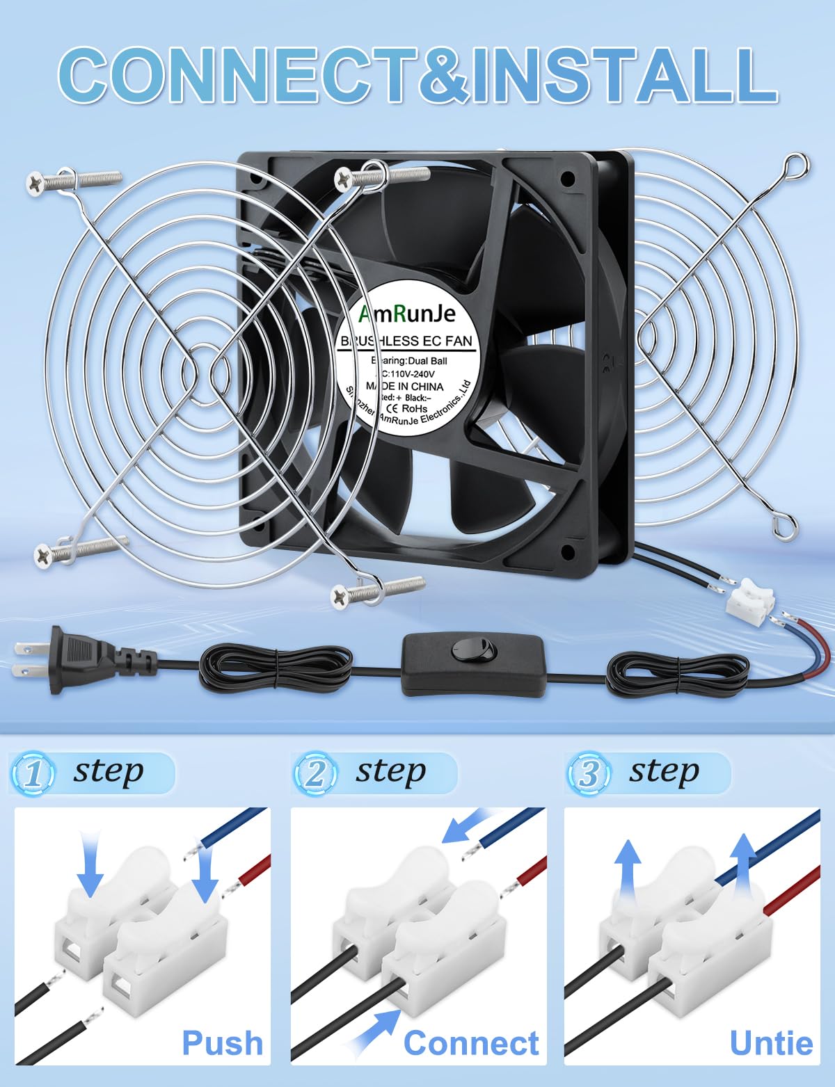 120mm x 25mm 120V Brushless Axial Fan R7339