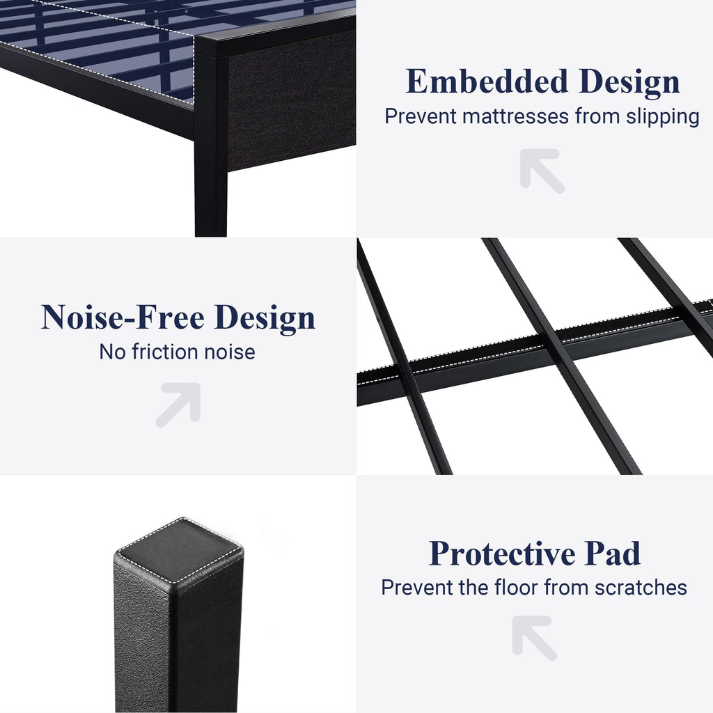 Queen Size Black Oak Bed Frame L263137