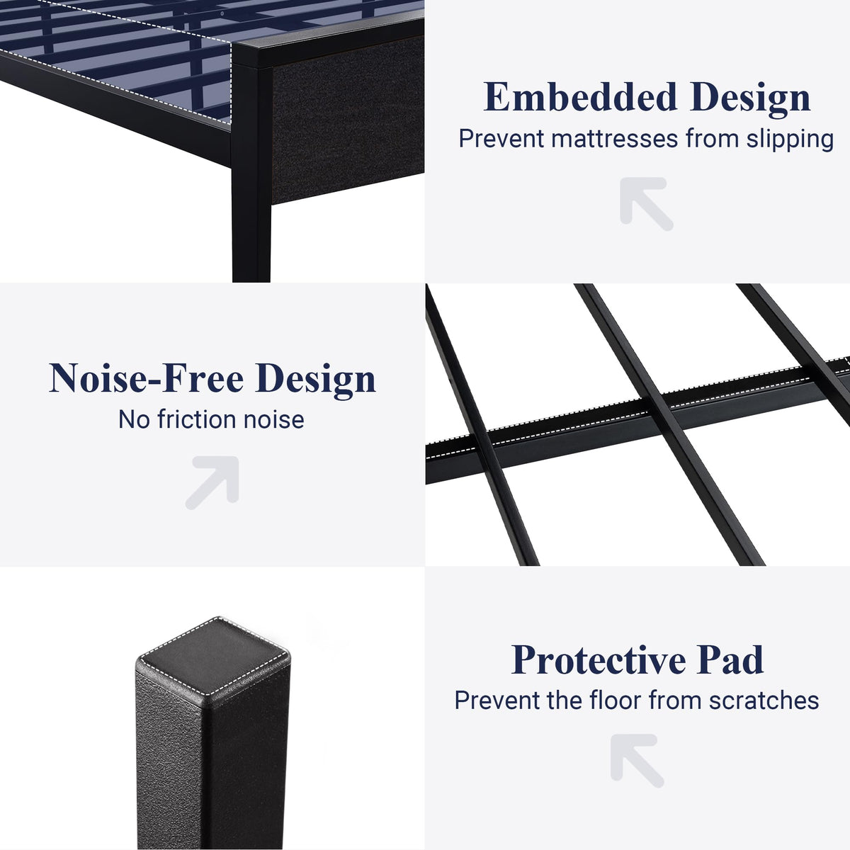Queen Size Black Oak Bed Frame L263137