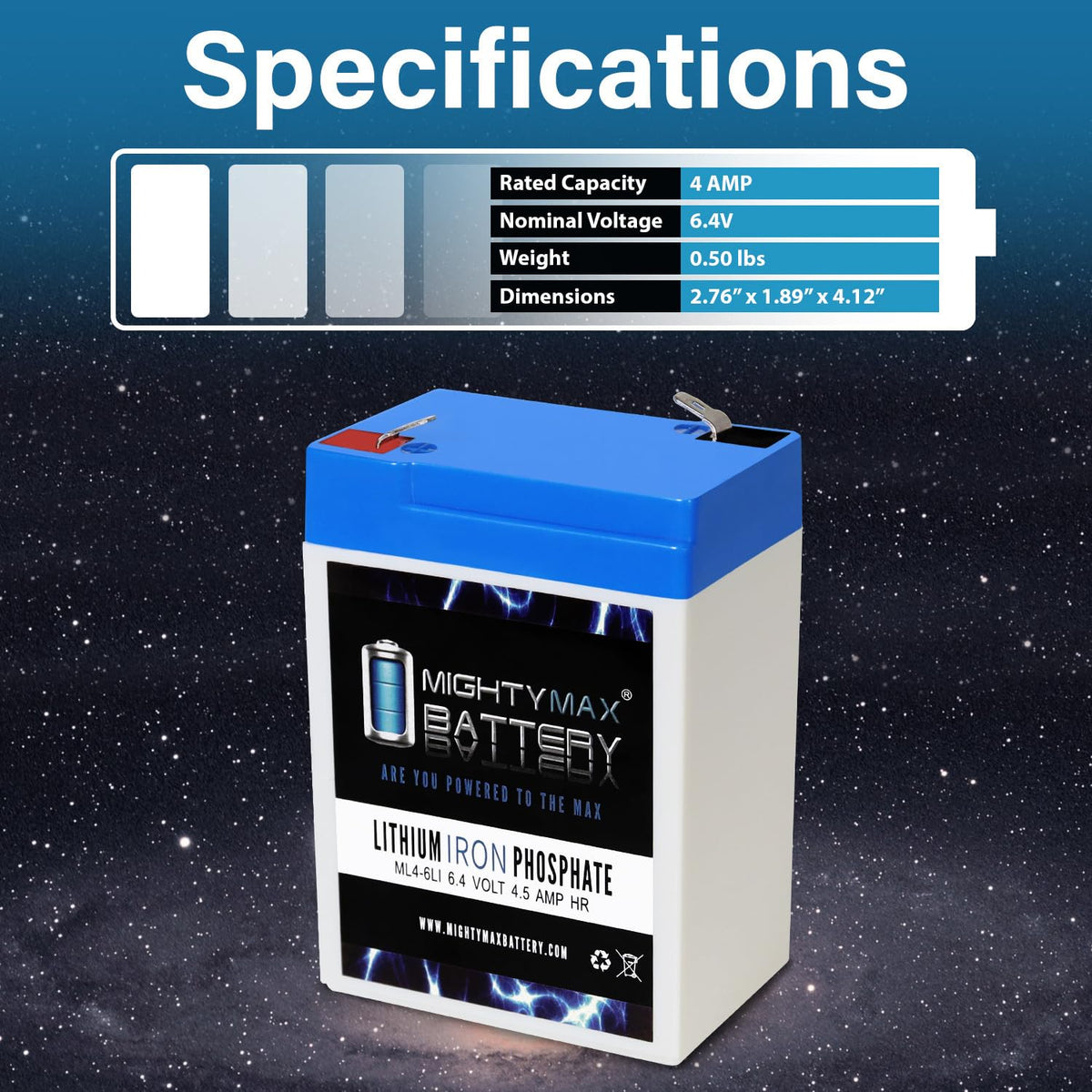 6V 4.5AH Lithium Replacement Battery I3180