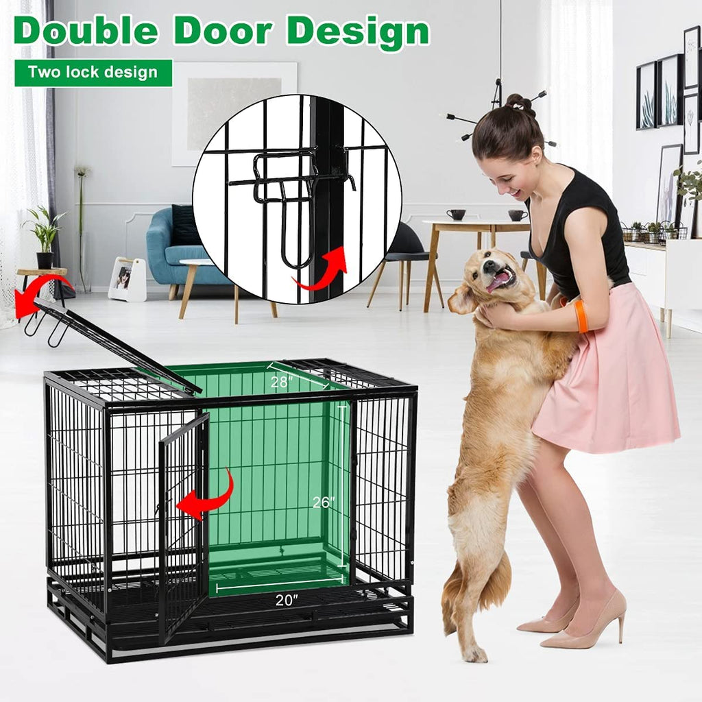 48 inch XXL Heavy Duty Dog Kennel with Wheels S267