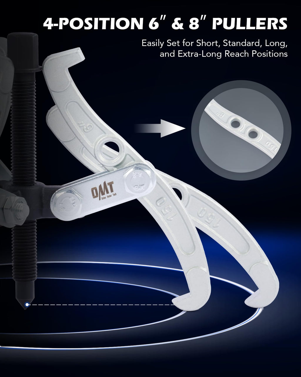 3" 4" 6" 8" 3 Jaw Gear Puller Set with Reversible Jaws D84854