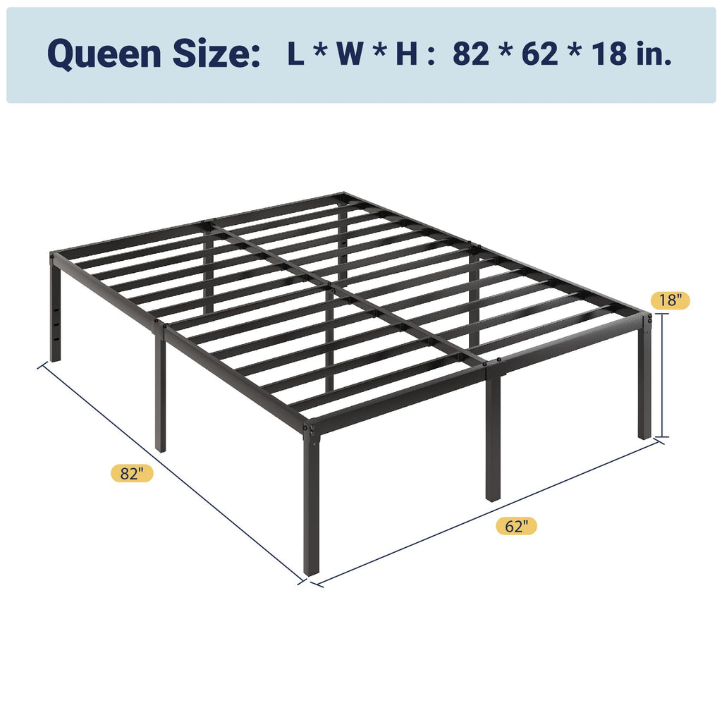 Queen 18 Inch Metal Bed Frame with Storage D77307