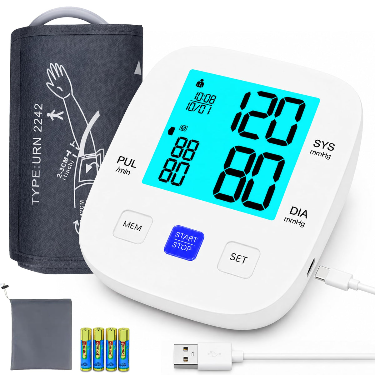 Upper Arm Blood Pressure Monitor with 8.7"-16.5" Cuff H757