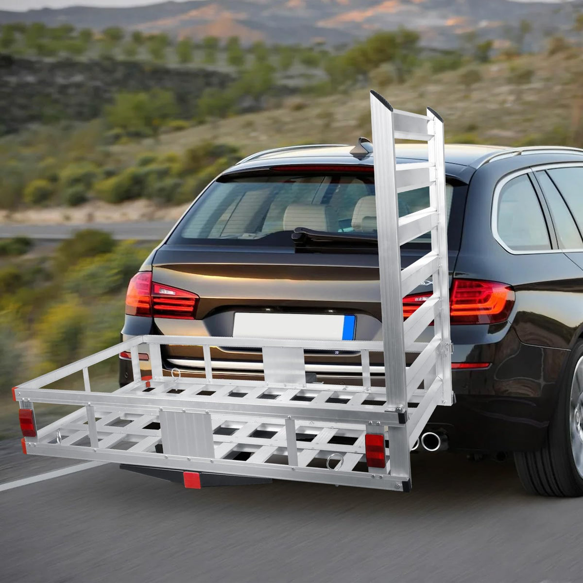 Aluminum Hitch Cargo Carrier with Ramp V27783