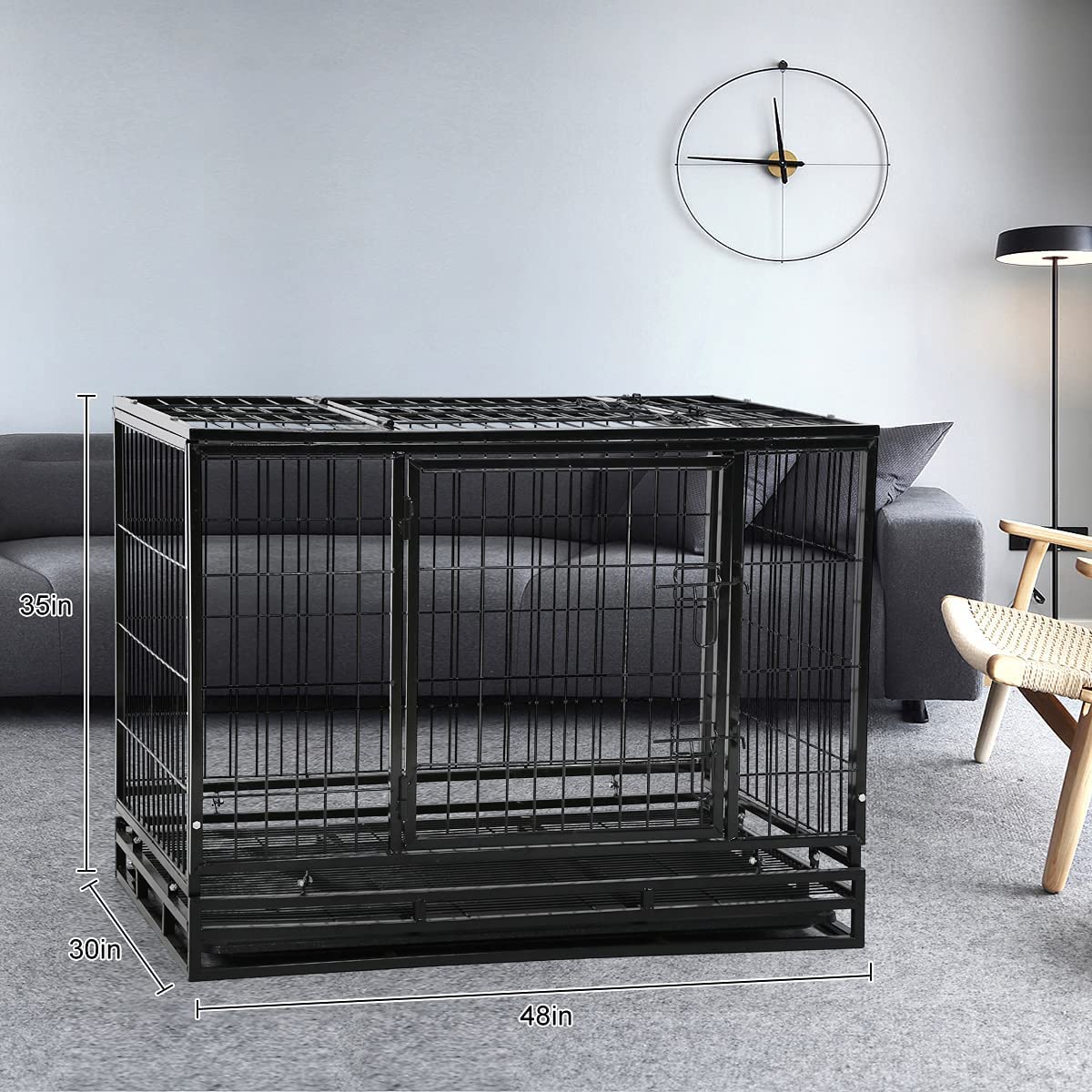 48 inch XXL Heavy Duty Dog Kennel with Wheels S267