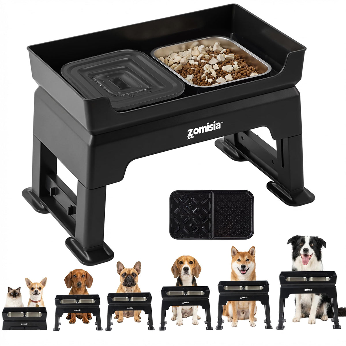Elevated Dog Bowls with No Spill Water Bowl R2223
