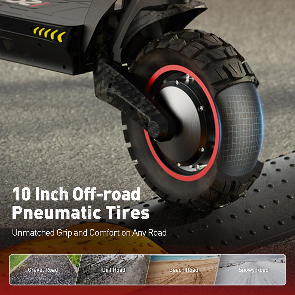 Electric Scooter with Off-Road Tires, Dual Suspension & Brakes V787466