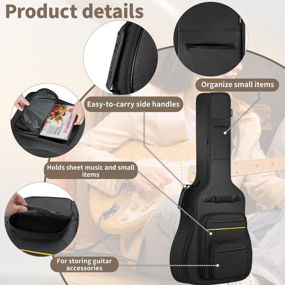 Acoustic Guitar Bag 40 41 42 W850