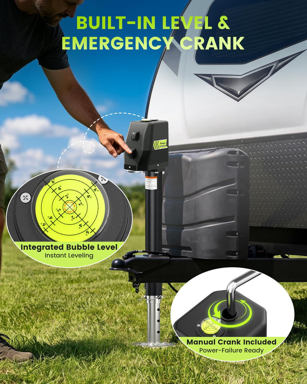 Electric Trailer Jack 12V DC 5000 lbs X5422