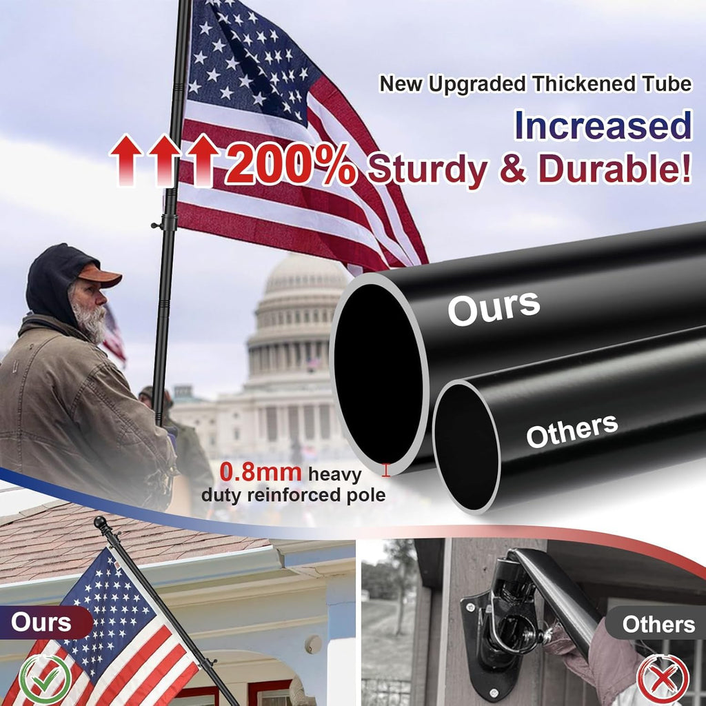 Black 5ft Tangle Free Metal Flag Pole W672716