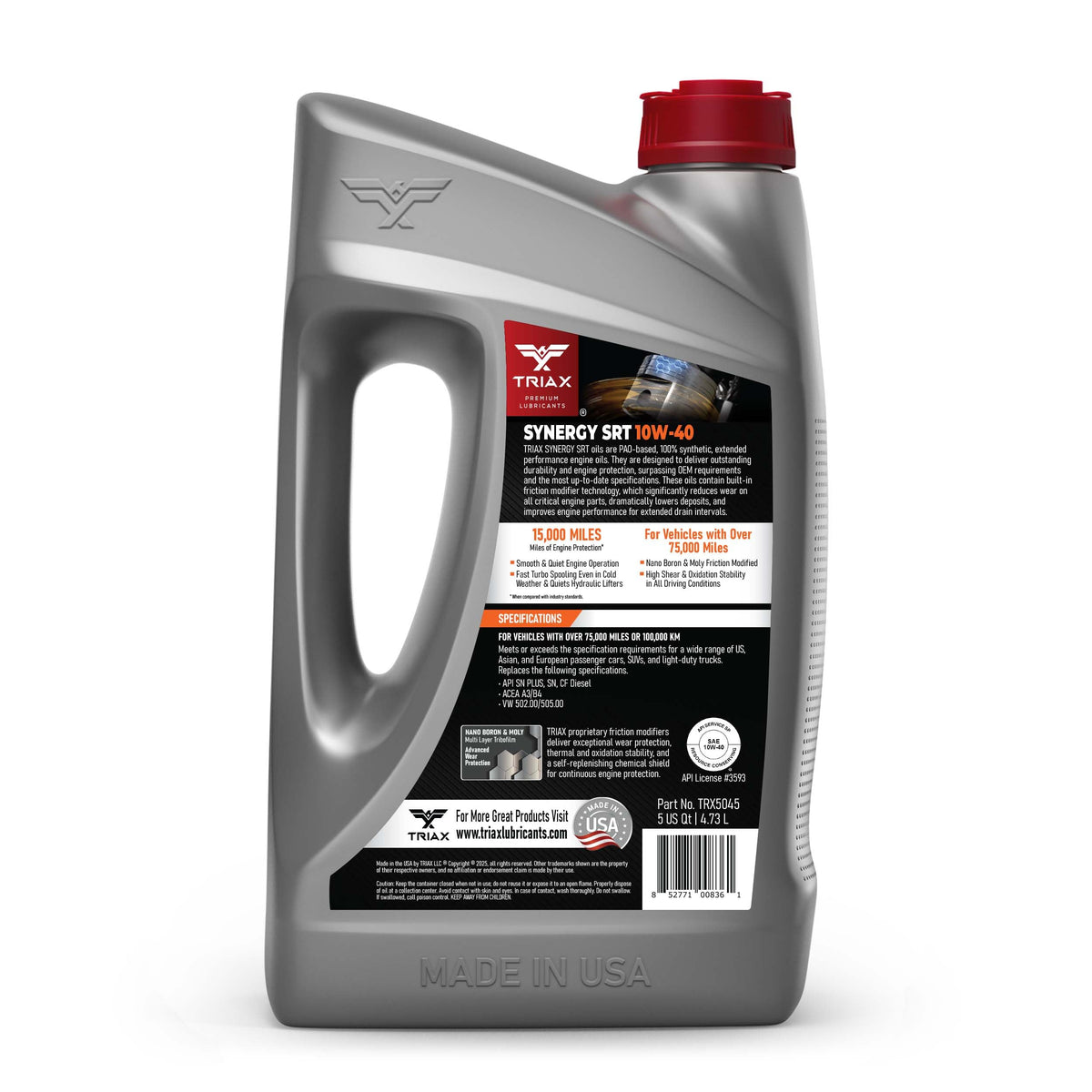 10W-40 Full Synthetic Engine Oil 5 Quart E9821