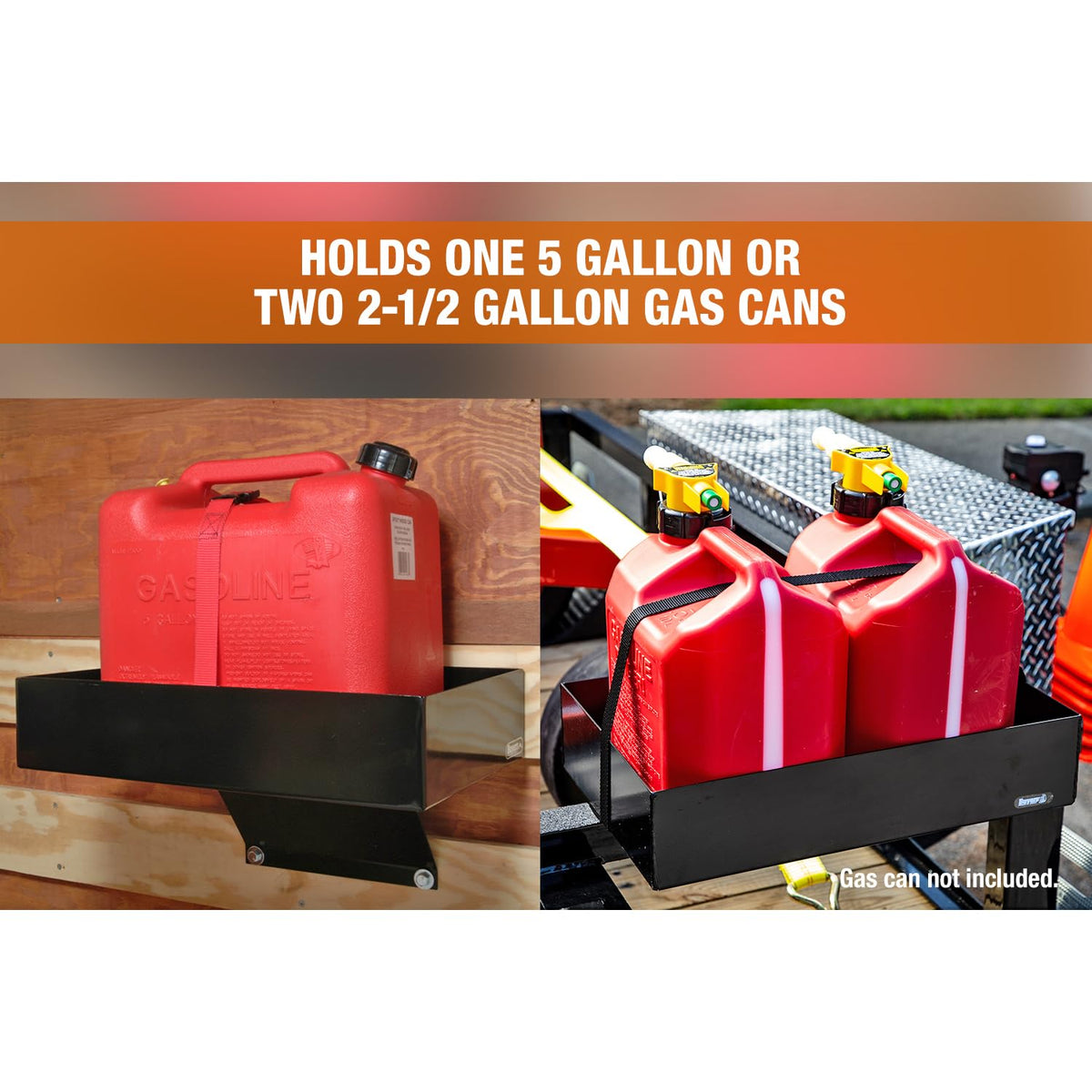Carbon Steel Gas Container Rack with Nylon Strap, Black I3751