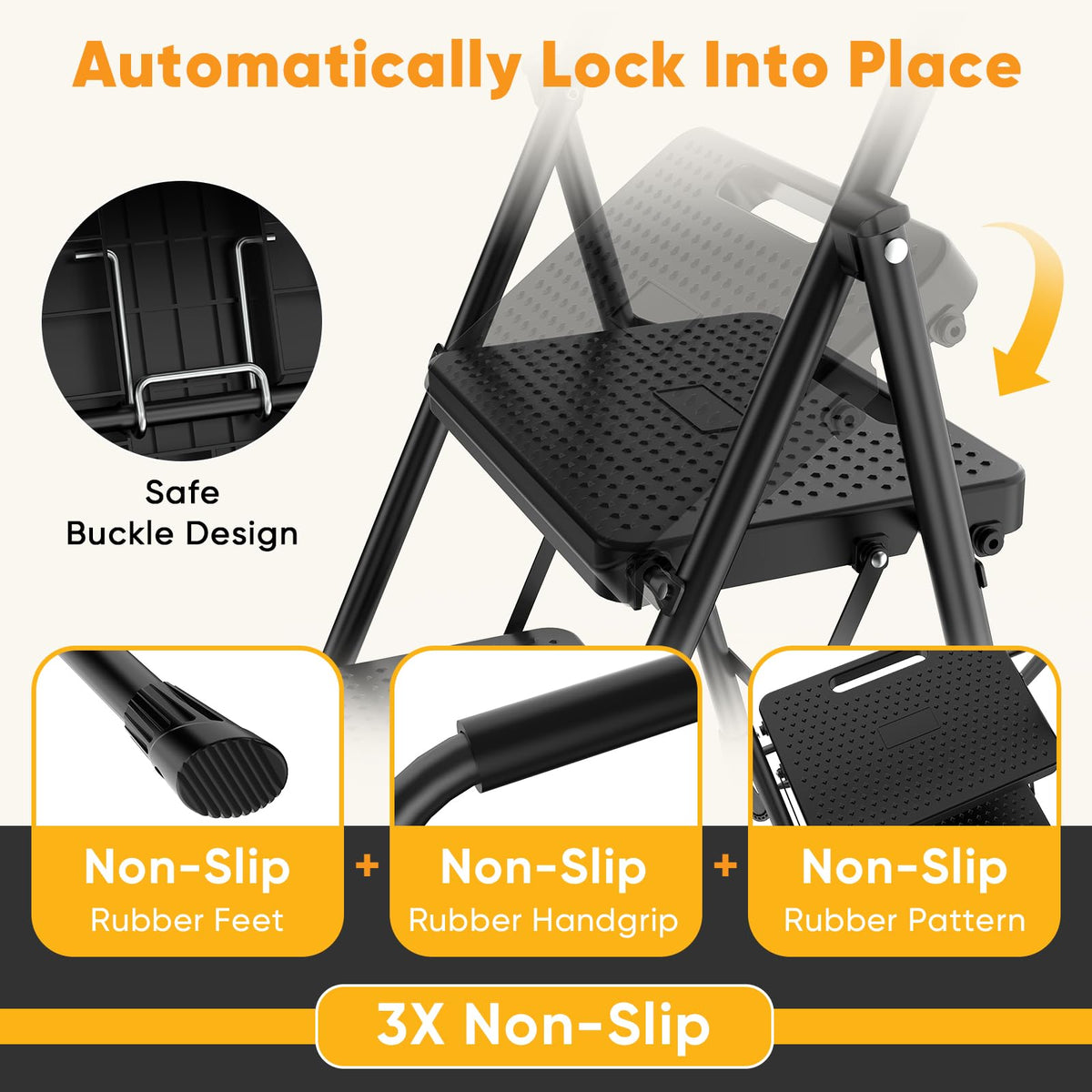 Two Step Ladder with Safety Lock E9781