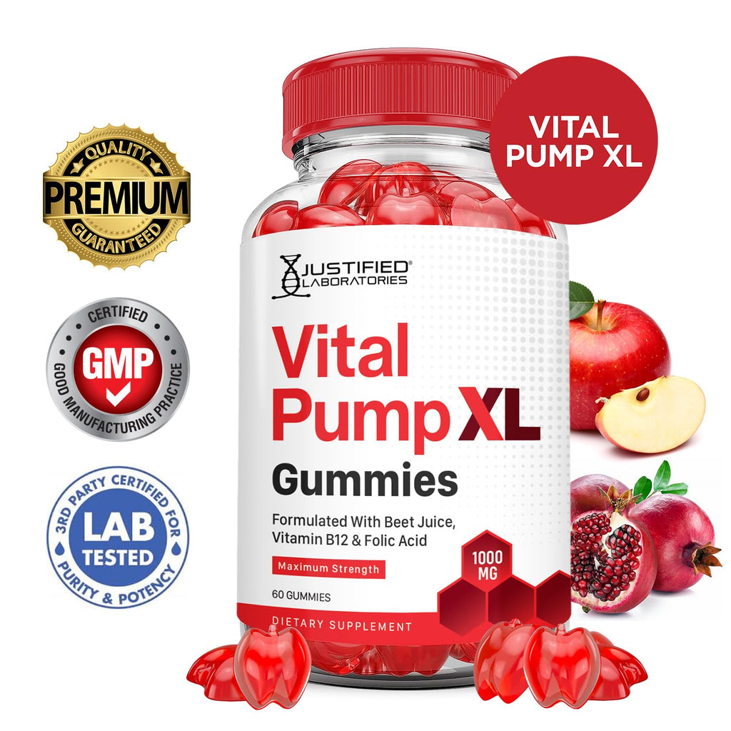 Vital Pump XL Performance Gummies 1000MG Beet Juice B12 Vegan Non GMO 120 Gummys G83424