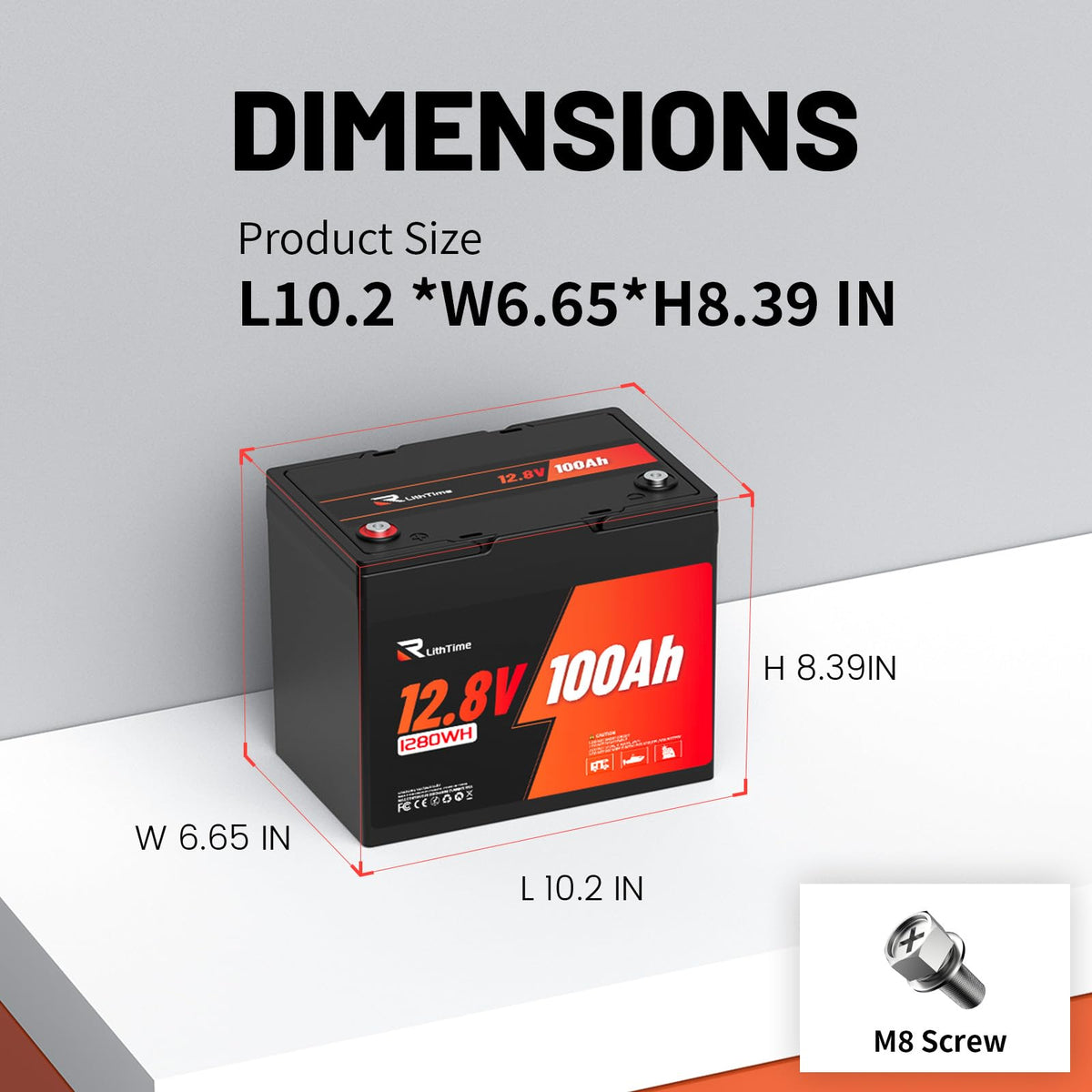 12V 100Ah LiFePO4 Battery Group 24 I22658