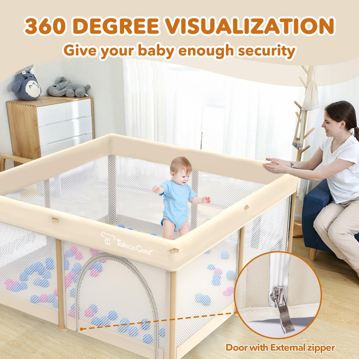 Foldable Baby Playpen 50x50 Inch U44471