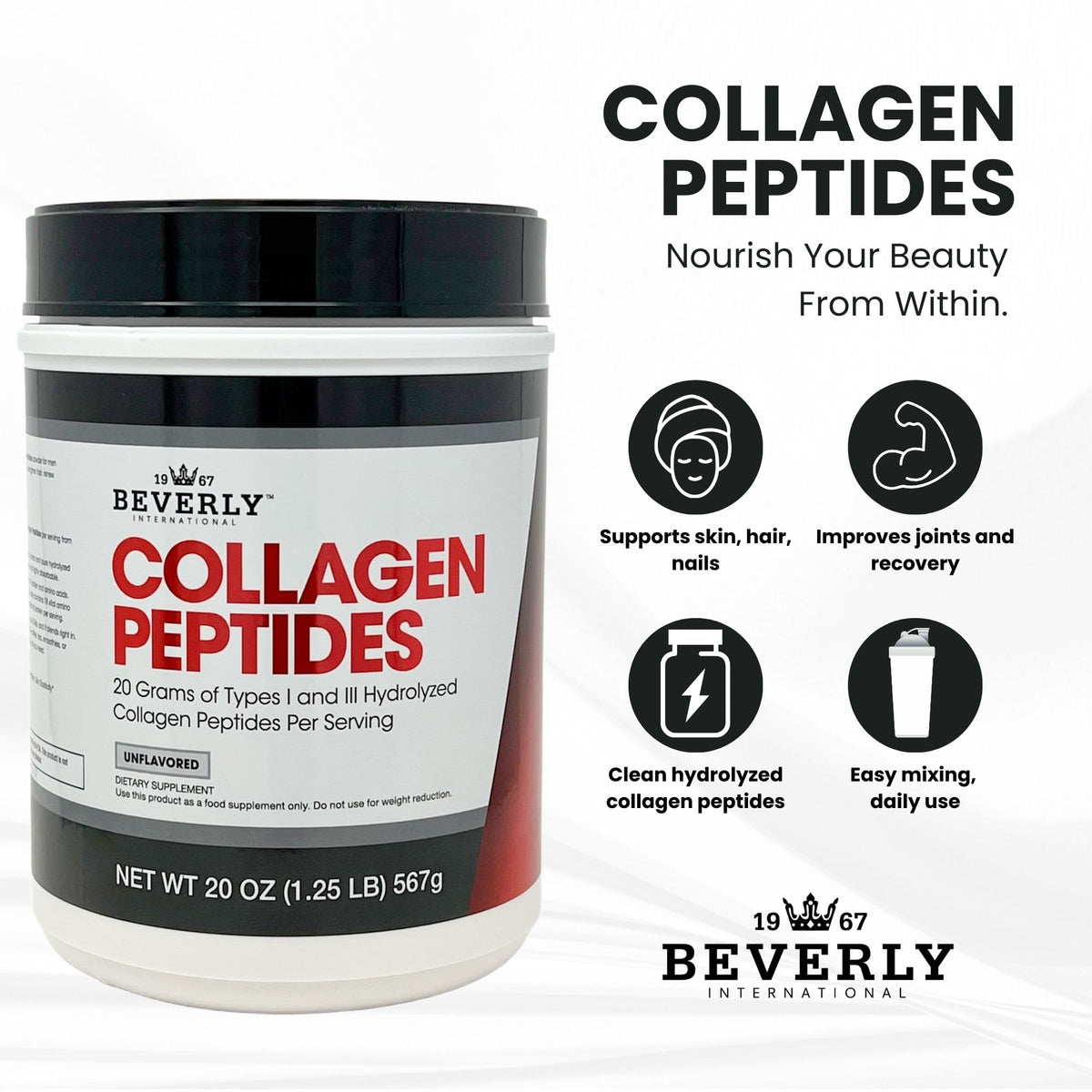 Collagen Peptides Protein Powder Unflavored 20 oz U258