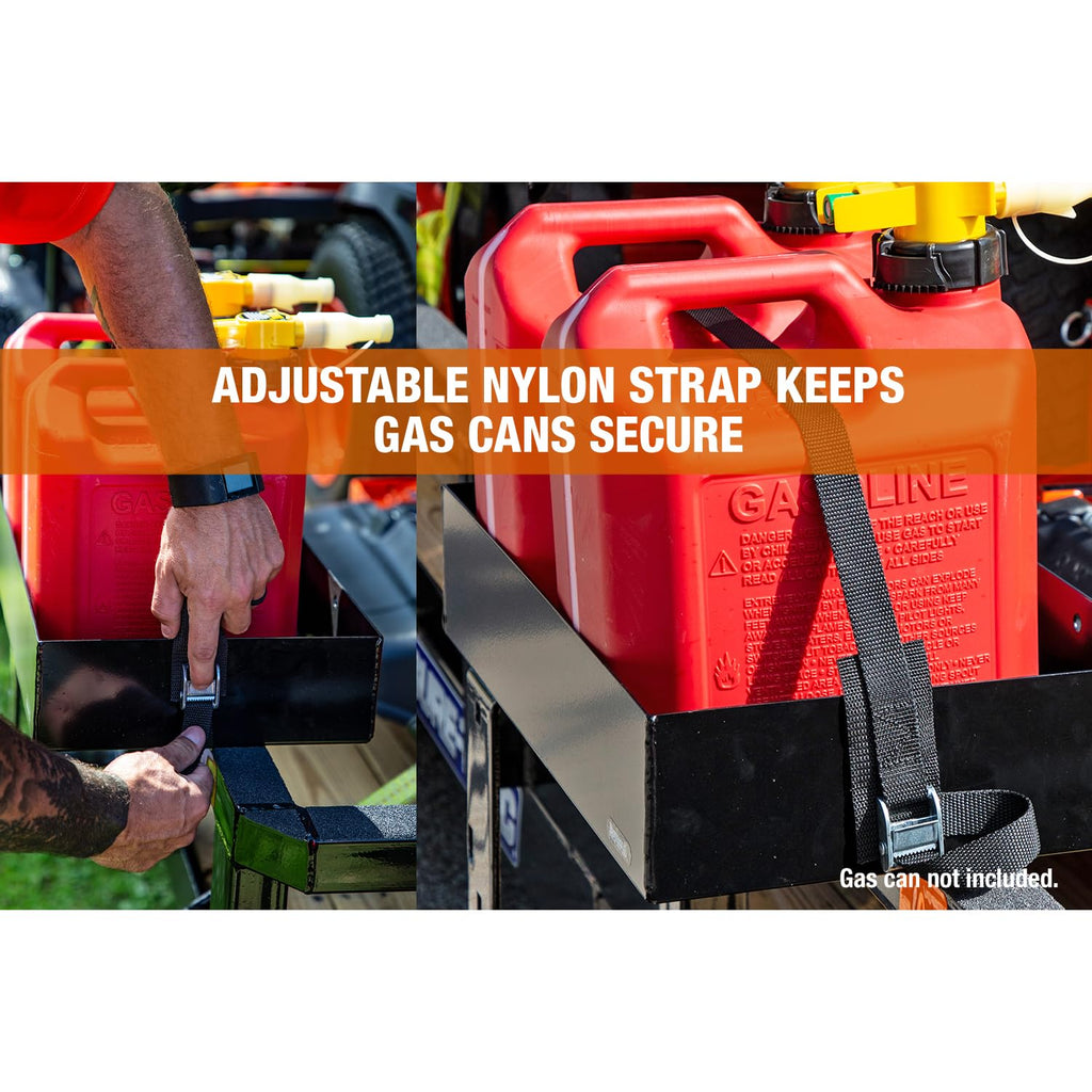 Carbon Steel Gas Container Rack with Nylon Strap, Black I3751