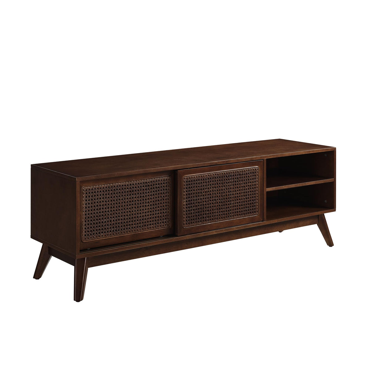 Rattan TV Stand for 65 Inch TV with Sliding Barn Door A56109