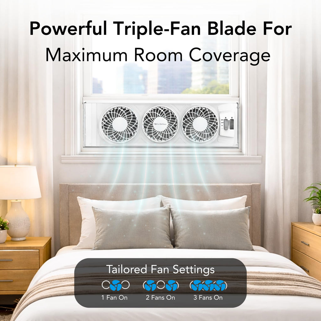 Triple Window Fan with 3-Speeds & Expandable Width D426979