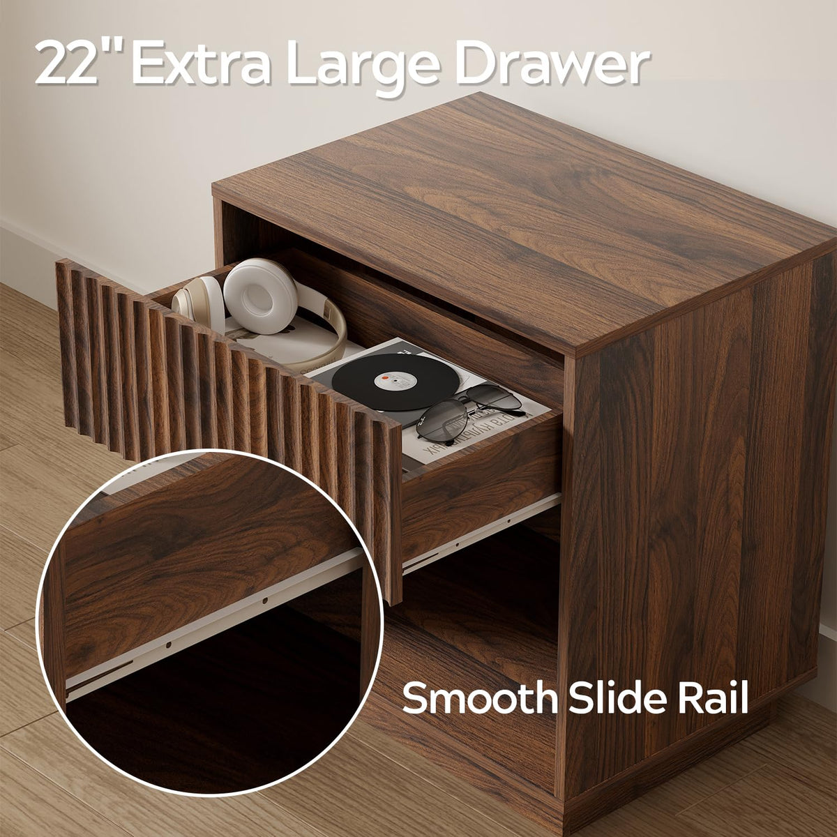 22" Fluted Nightstand Set of 2 S57994