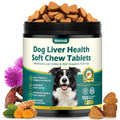 Milk Thistle Supplement for Dogs with Curcumin Choline Fish Oil Prebiotics Chicken Flavor T144184