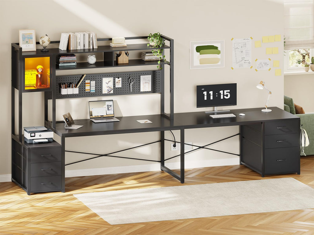 L Shaped Gaming Desk with 6 Drawers Q2291