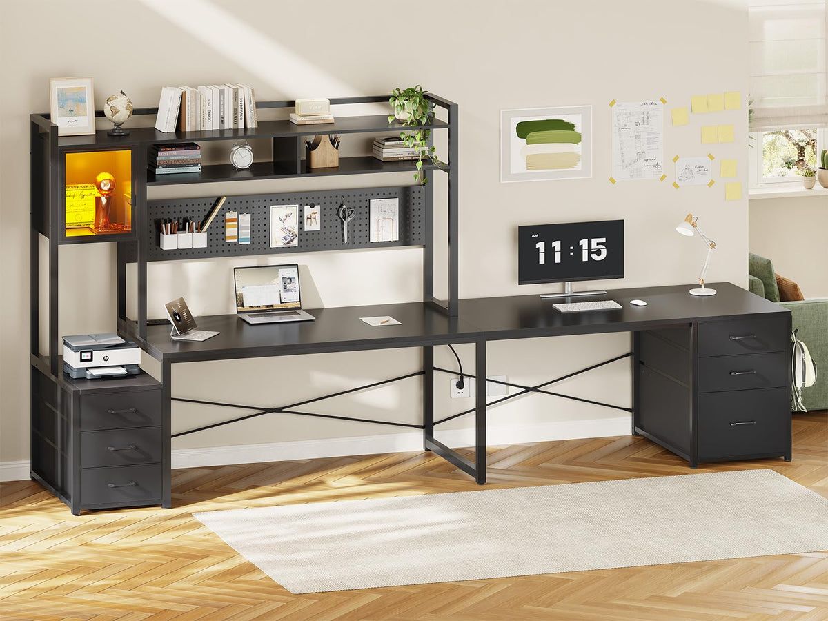L Shaped Gaming Desk with 6 Drawers Q2291