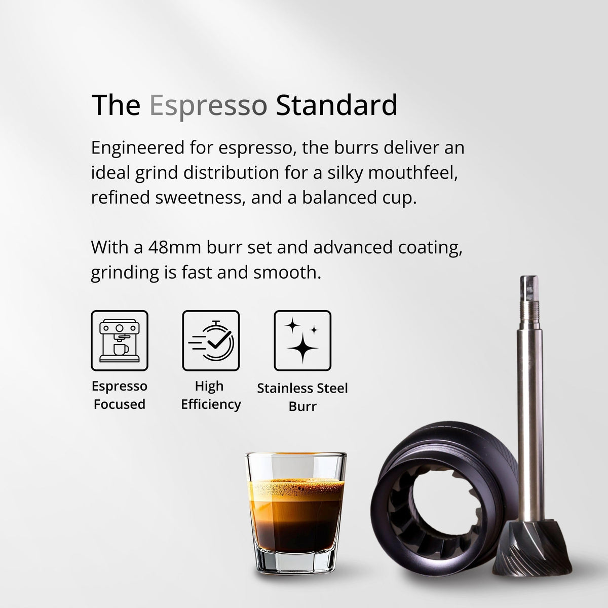 Manual Coffee Grinder Iron Gray Conical Burr Foldable Handle R684