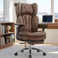 Big & Tall Desk Chair with Footrest Brown Q32773
