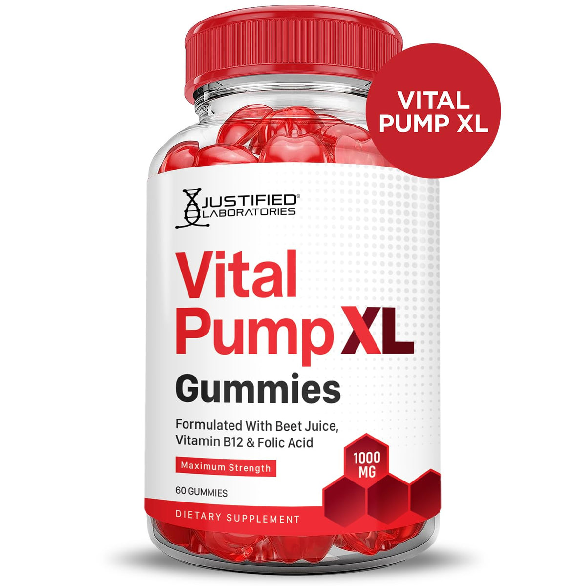 Vital Pump XL Performance Gummies 1000MG Beet Juice B12 Vegan Non GMO 120 Gummys G83424