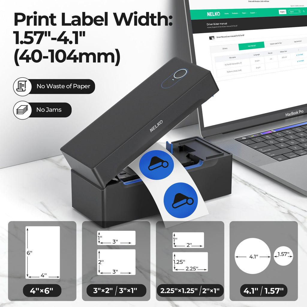 Bluetooth Thermal Shipping Label Printer W604834