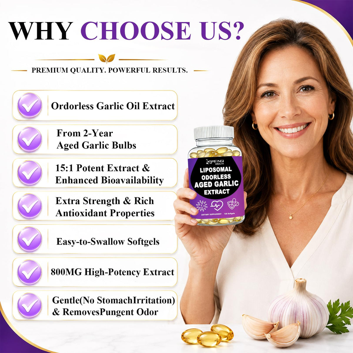Odorless Garlic Extract 800mg Softgels P35910