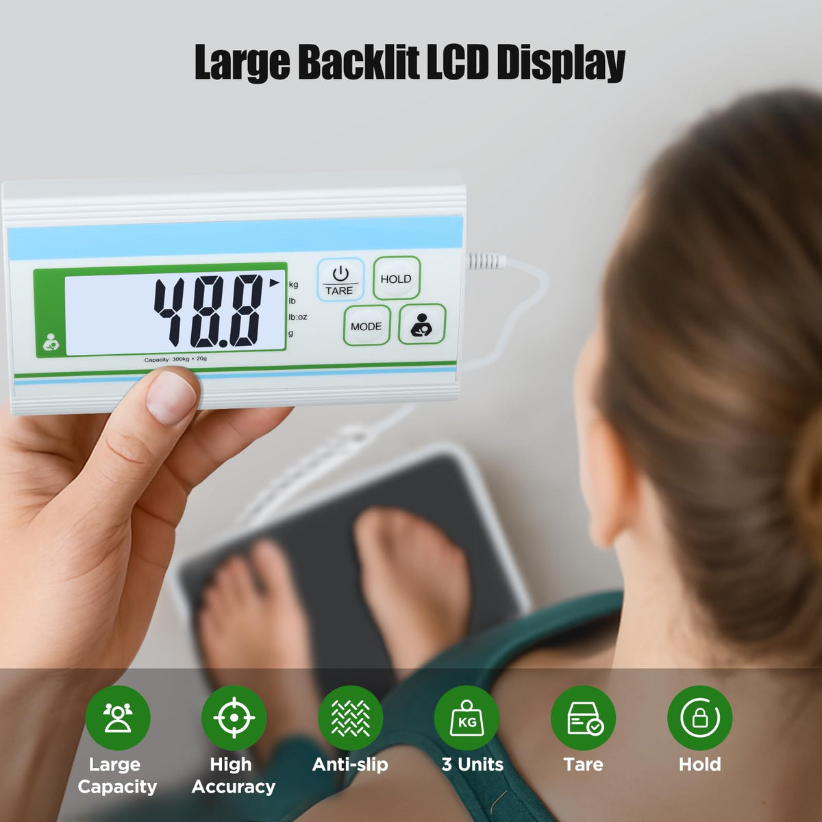 660 lb Digital Body Weight Scale with 13.4" x 11.8" Platform M3576