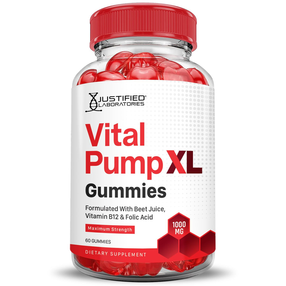 Vital Pump XL Performance Gummies 1000MG Beet Juice B12 Vegan Non GMO 120 Gummys G83424